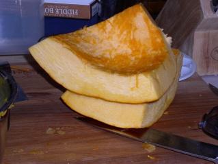 Pumpkin, quartered