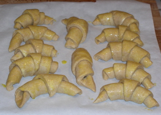 croissants with egg wash