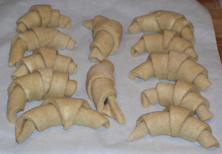 shaping the croissants